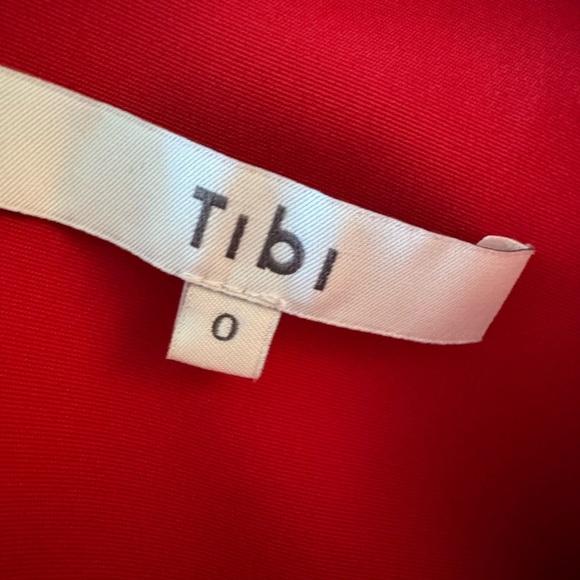 TIBI Smocked Bandeau Overlay Faille Mini Dress in Elia Red | Sleeveless XS 0-2 - Picture 3 of 7